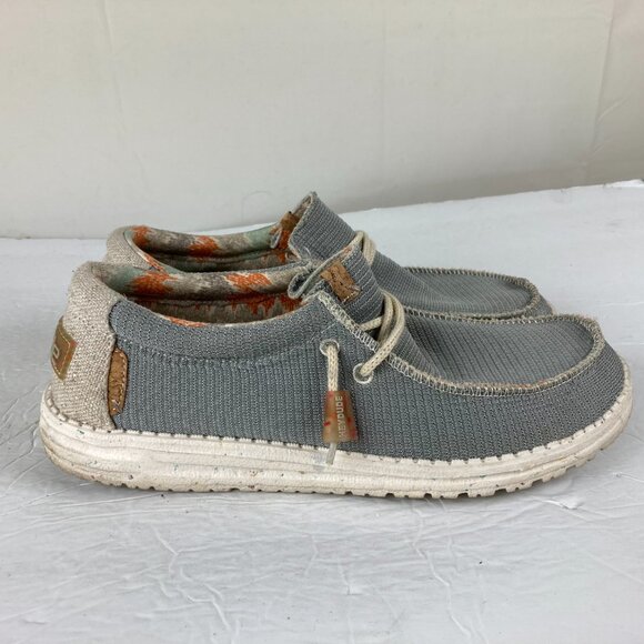 Hey Dude Mens Sz 8 Wally Eco Gray Slip On Comfort Stretch Loafer Shoe - Picture 4 of 8